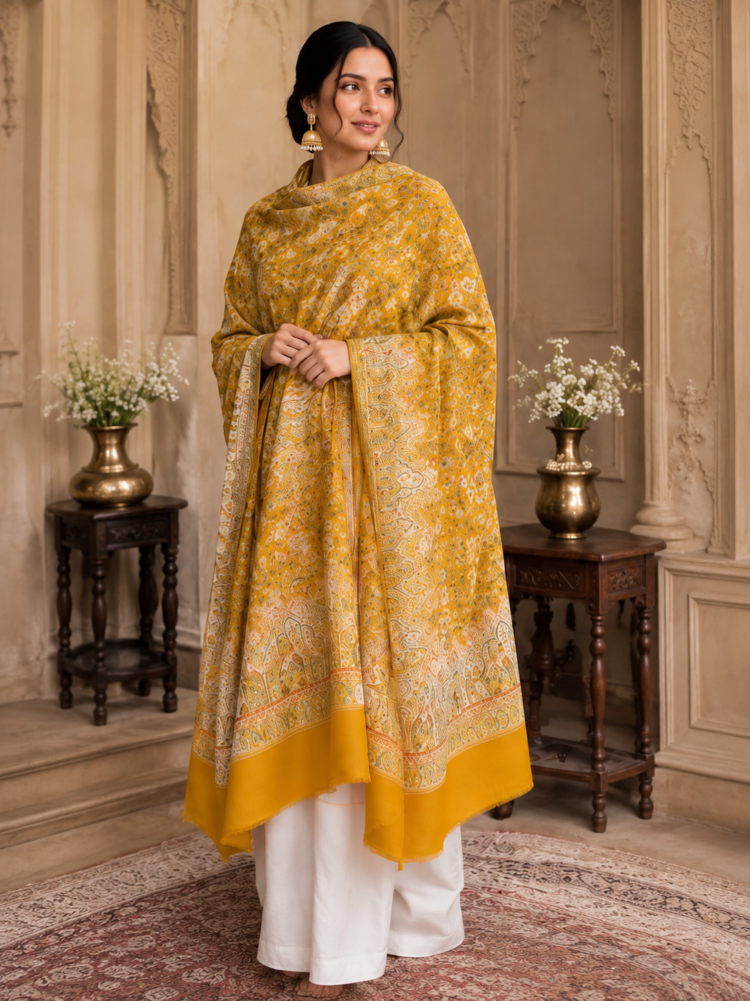 Poly wool jama jaal shawl - Image 2