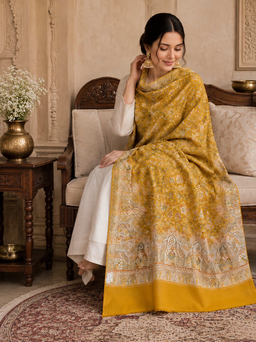 Poly wool jama jaal shawl - Image 3