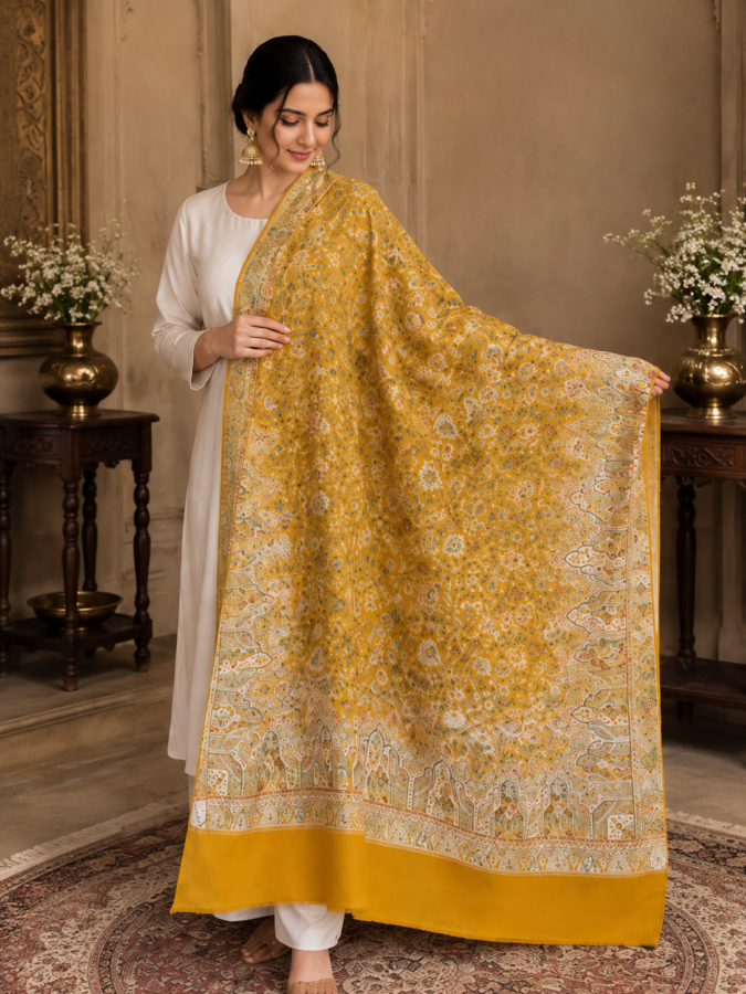 Poly wool jama jaal shawl