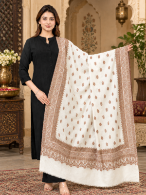 Poly Wool Daur Butti Shawl