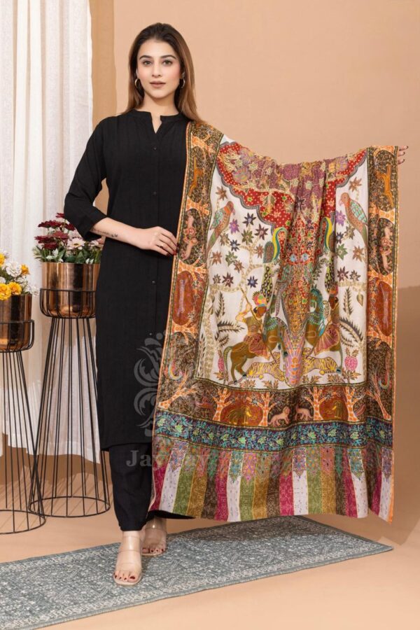 Fine Wool Embroidery Shawl